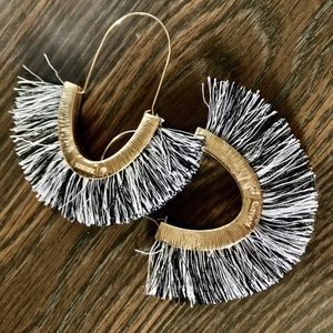 Sugarfix - Black & White Fringe Earrings - Sugarfix BaubleBar